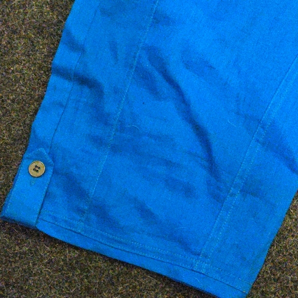 3/4 length linen pants in Royal Blue, by Ecru. Size Large - Picture 2 of 4